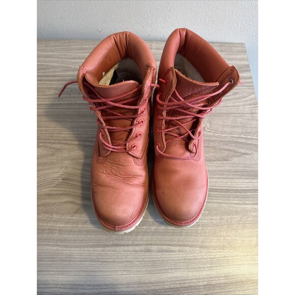 Timberland Women’s 6-Inch Premium Waterproof Boots Pink Nubuck Leather Size 10 - Picture 4 of 11